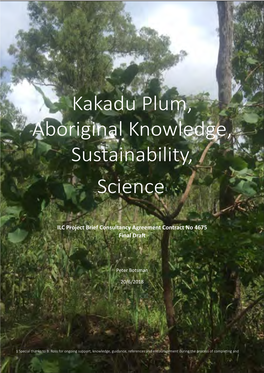 Kakadu Plum, Aboriginal Knowledge, Sustainability, Science1