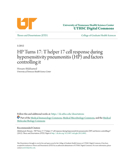 HP Turns 17: T Helper 17 Cell Response During Hypersensitivity