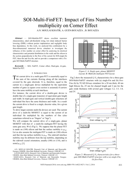 SOI-Multi-Finfet: Impact of Fins Number Multiplicity on Corner Effect A.N