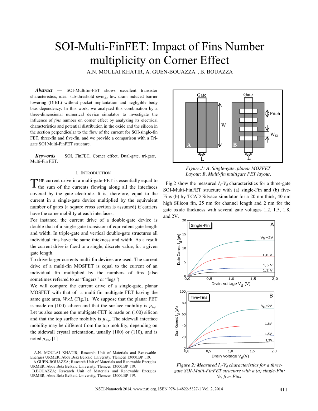 SOI-Multi-Finfet: Impact of Fins Number Multiplicity on Corner Effect A.N