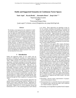 Stable and Supported Semantics in Continuous Vector Spaces