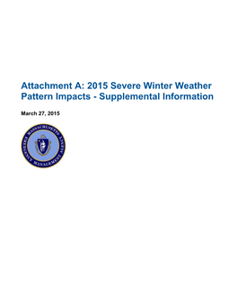 2015 Severe Winter Weather Pattern Impacts - Supplemental Information