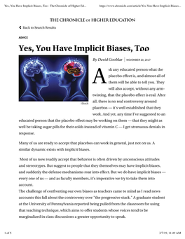 Yes, You Have Implicit Biases, Too - the Chronicle of Higher Ed