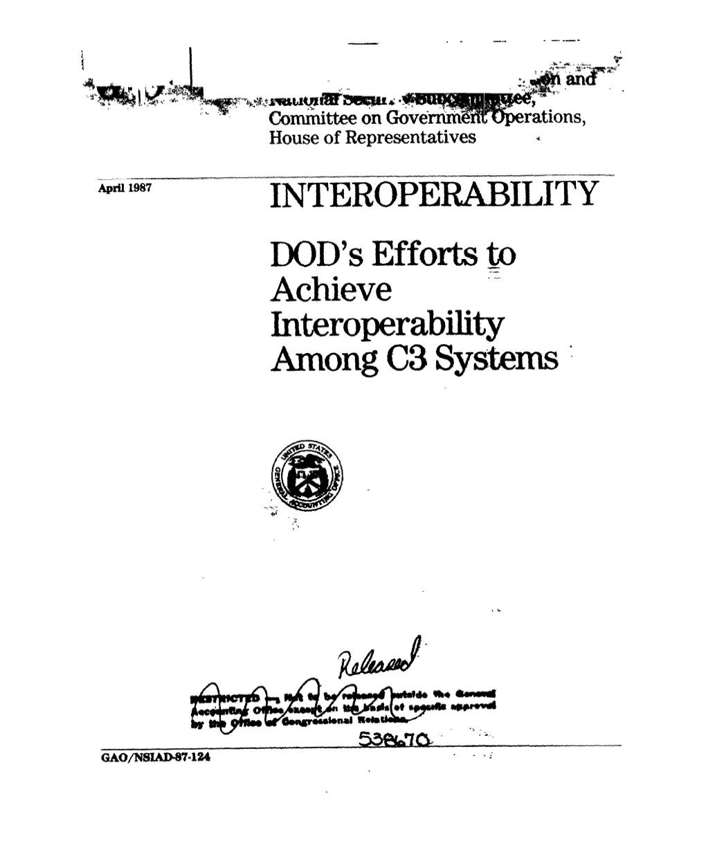 DOD's Efforts to Achieve Interoperability Among C3 Systems