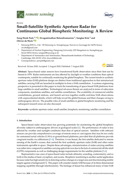 Small-Satellite Synthetic Aperture Radar for Continuous Global Biospheric Monitoring: a Review