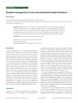 Surgical Management of Non-Mycobacterial Fungal Infections