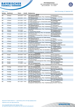 TSV Sattelpeilnstein Alle Vereinsspiele in Der Übersicht Zeit: 23.09.2021 - 14.11.2021