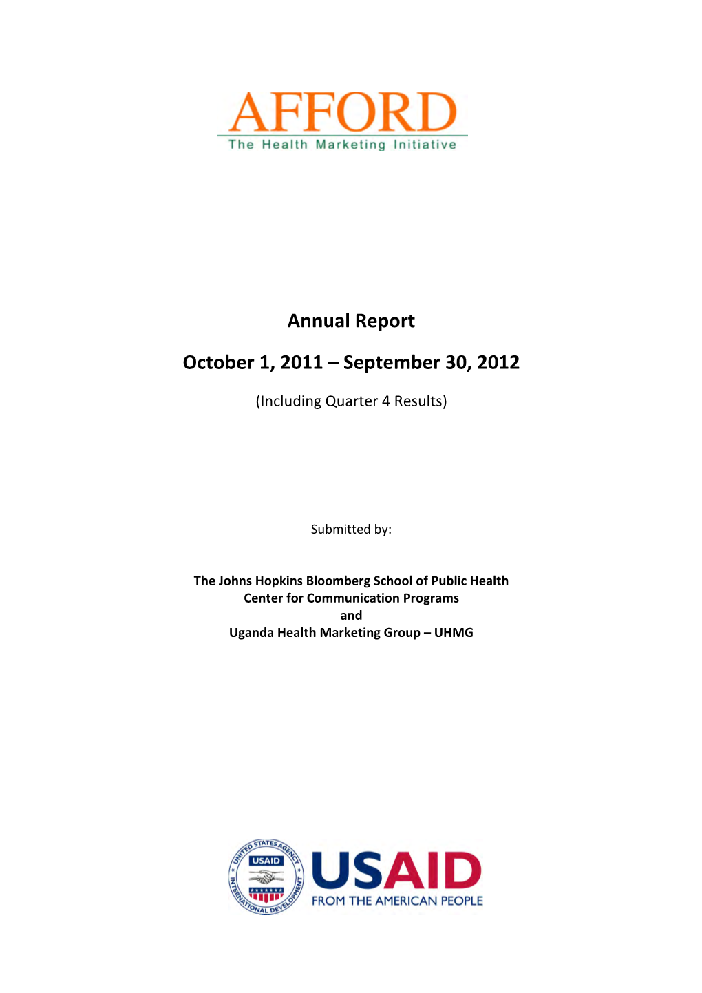 Annual Report October 1, 2011 – September 30, 2012