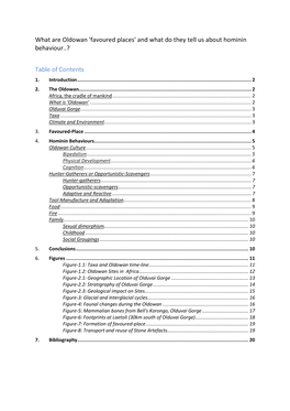 'Favoured Places' and What Do They Tell Us About Hominin Behaviour..?