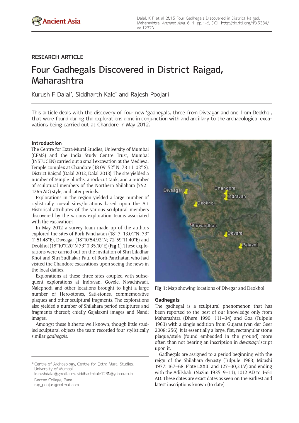 Four Gadhegals Discovered in District Raigad, Maharashtra