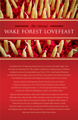 Wake Forest Lovefeast