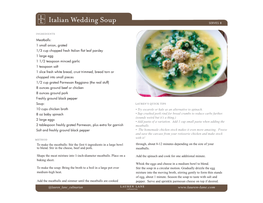 Italian Wedding Soup SERVES 8