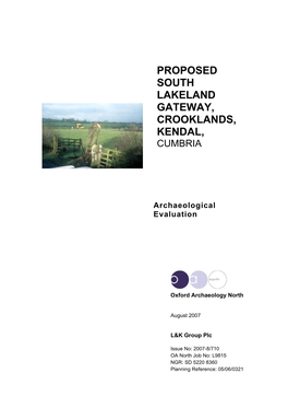 Proposed South Lakeland Gateway, Crooklands, Kendal, Cumbria