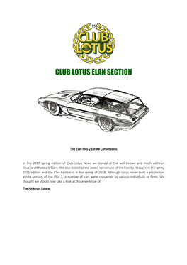 Club Lotus Elan Section