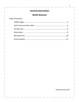 Animal Information North America