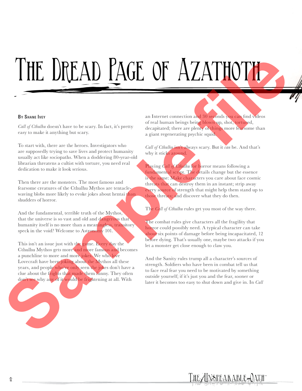 The Dread Page of Azathoth
