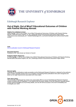 Educational Outcomes of Children with Parents Working Abroad