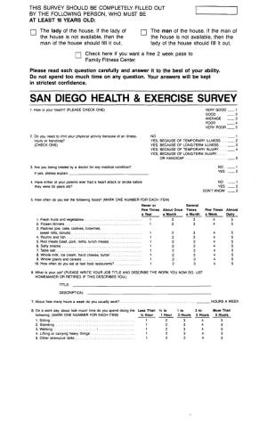 San Diego Health & Exercise Survey