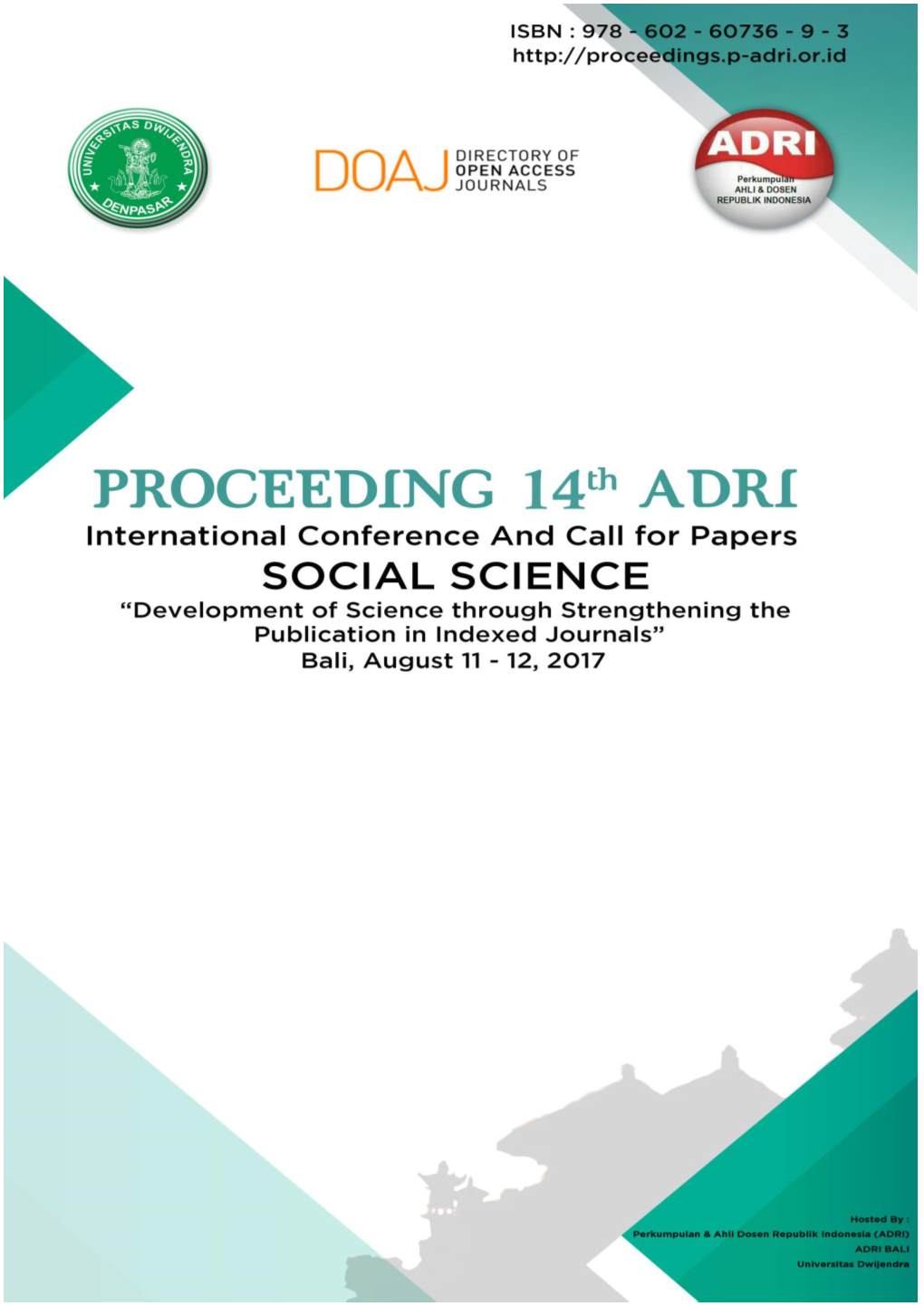 Proceeding 14Th ADRI 2017 International Conference and Call for Papers Bali, August 11 – 12, 2017