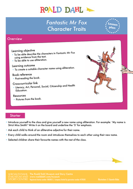 Fantastic Mr Fox Character Traits