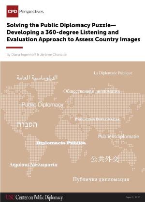 Solving the Public Diplomacy Puzzle— Developing a 360-Degree Listening and Evaluation Approach to Assess Country Images