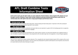 AFL Draft Combine Tests Information Sheet