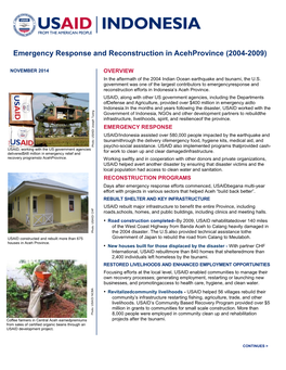 Emergency Response and Reconstruction in Acehprovince (2004-2009)