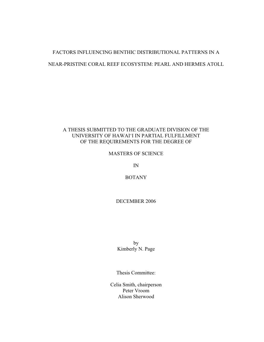 Factors Influencing Benthic Distributional Patterns in A