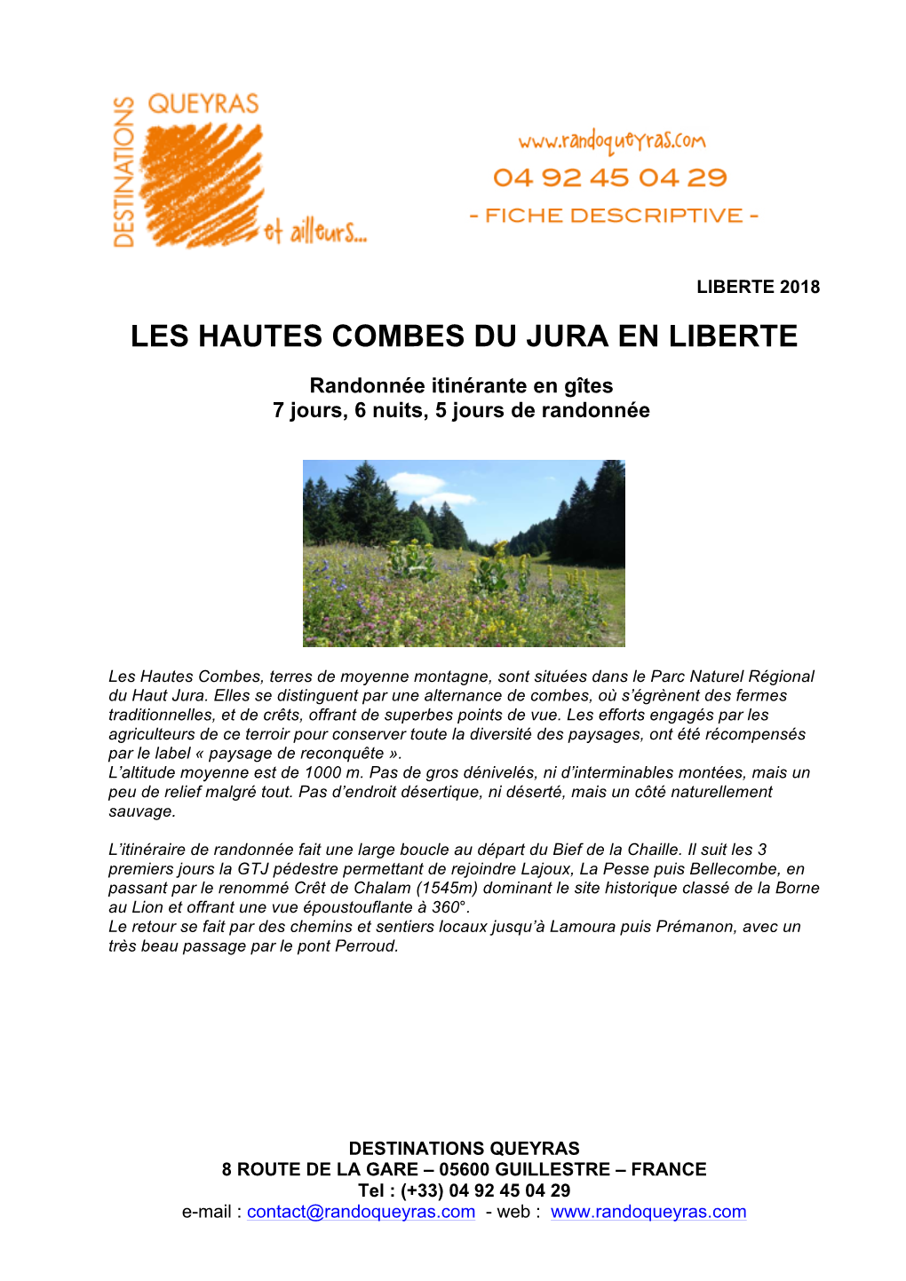 Les Hautes Combes Du Jura En Liberte