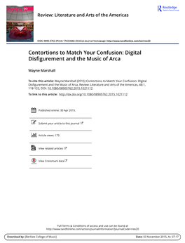Contortions to Match Your Confusion: Digital Disfigurement and the Music of Arca