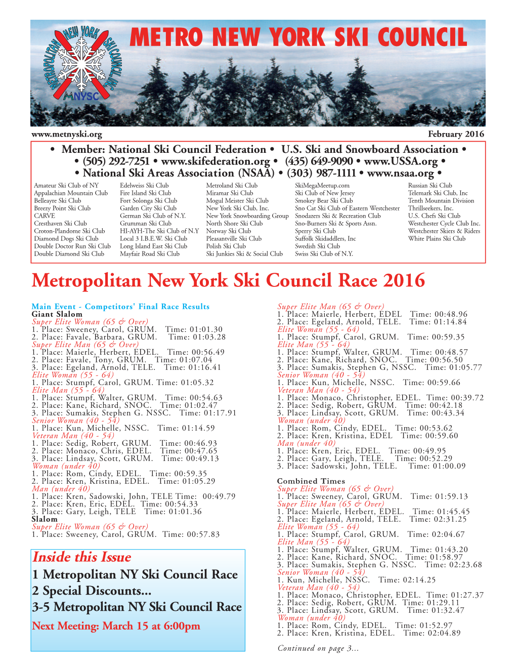 Metro New York Ski Council