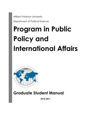 Program in Public Policy and International Affairs
