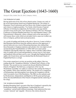 The Great Ejection (1643-1660)