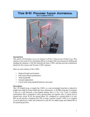 The 3-D Folded Loop Antenna