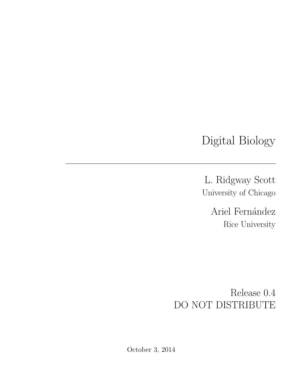 Digital Biology