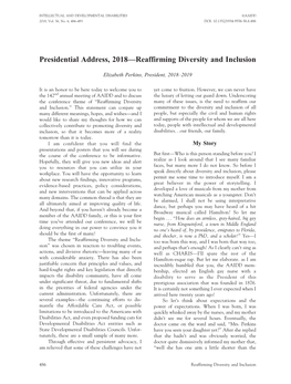 Presidential Address, 2018—Reaffirming Diversity and Inclusion