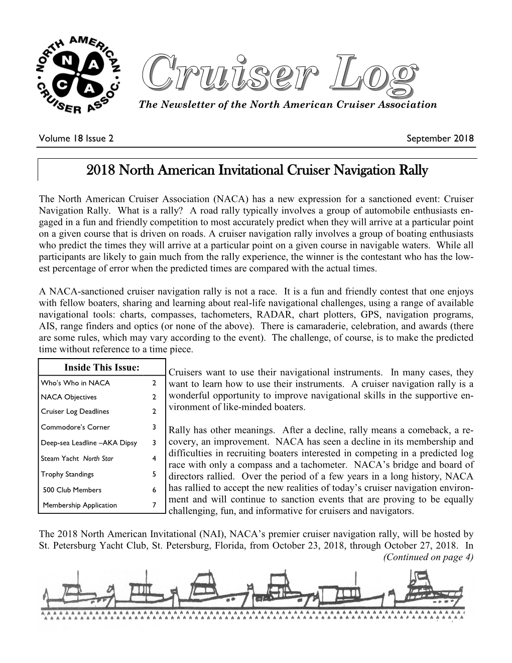 Cruiser Log the Newsletter of the North American Cruiser Association