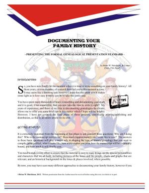 Documenting Your Family History