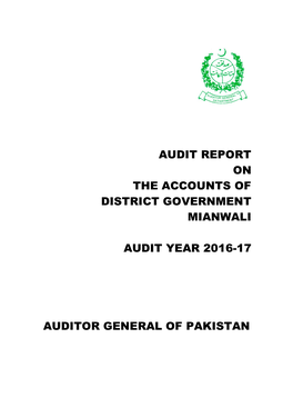 Audit Report on the Accounts of District Government Mianwali Audit Year