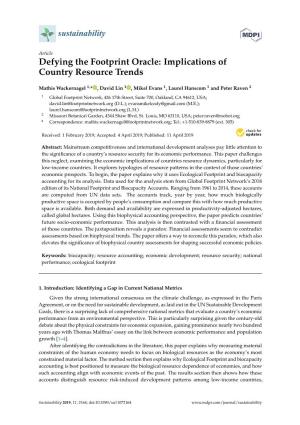 Defying the Footprint Oracle: Implications of Country Resource Trends