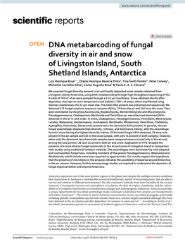 DNA Metabarcoding of Fungal Diversity in Air and Snow of Livingston
