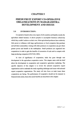 Fresh Fruit Export Co-Operative Organizations in Maharashtra: Development and Issues