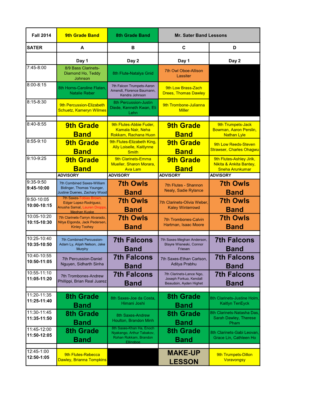 9Th Grade Band 9Th Grade Band 9Th Grade Band 9Th Grade Band 9Th Grade Band 9Th Grade Band 7Th Owls Band 7Th Owls Band 7Th Owls B