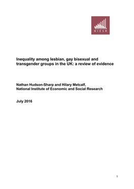 Inequality Among Lesbian, Gay Bisexual and Transgender Groups in the UK: a Review of Evidence