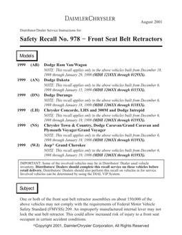 Front Seat Belt Retractors