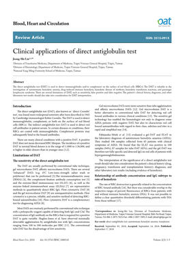 Clinical Applications of Direct Antiglobulin Test