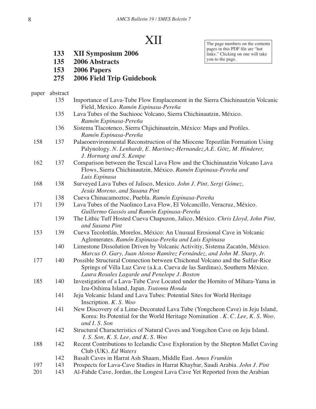 Table of Contents and Abstracts