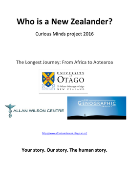 Who Is a New Zealander? Curious Minds Project 2016