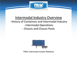 Introduction to Intermodal Industry