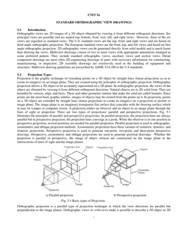 UNIT 5A STANDARD ORTHOGRAPHIC VIEW